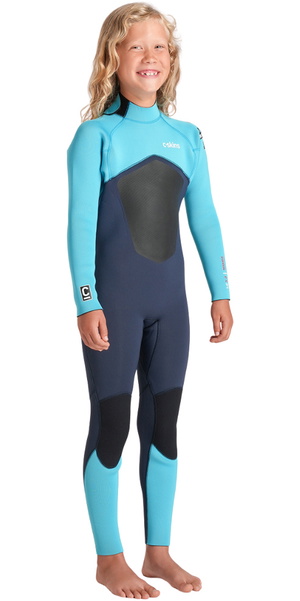 2026 C-Skins Junior Nuwave Legend 3/2mm Back Zip Wetsuit C-NLE32JBZ - Bluestone / Blue / Red
